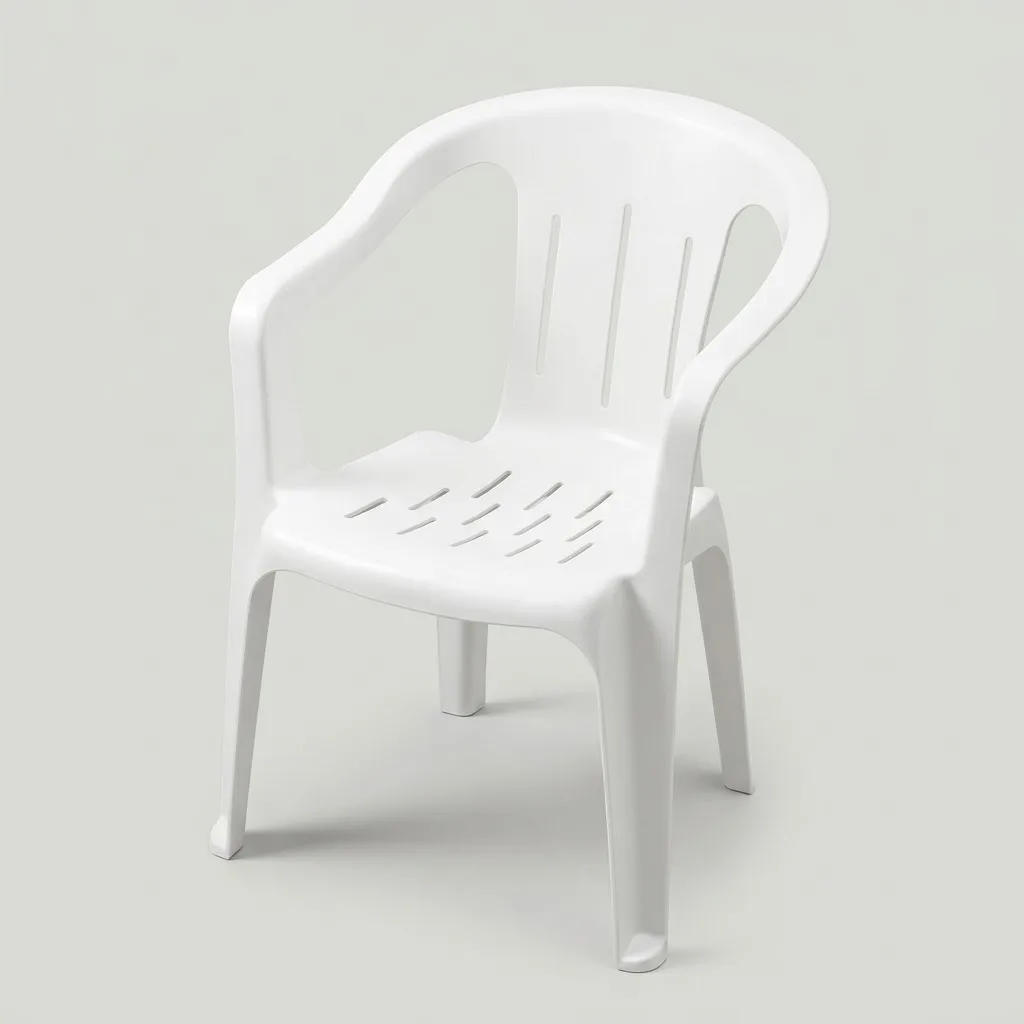 Silla de plástico color blanco